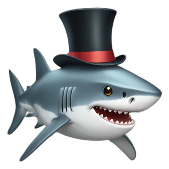 Shark with a top hat sticker