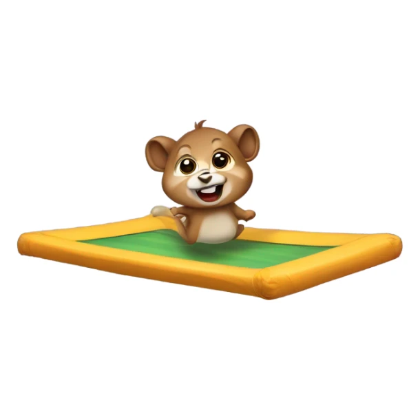 Una ardilla saltando en un trampolín  sticker