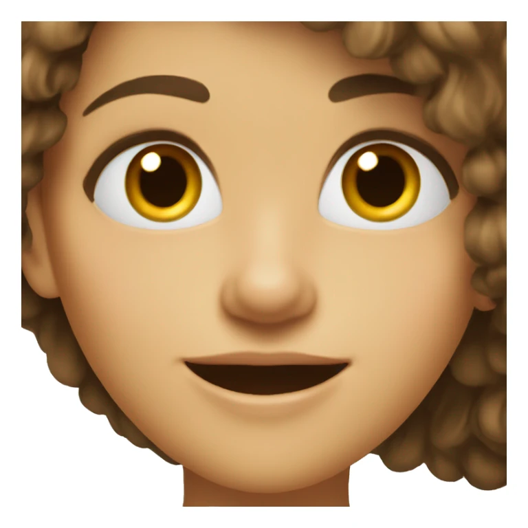 A studious girl with large front teeth, bushy brown hairs  sticker