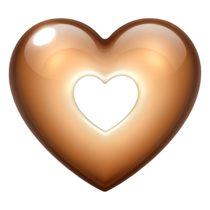 Pearl pale brown Transparent Heart sticker