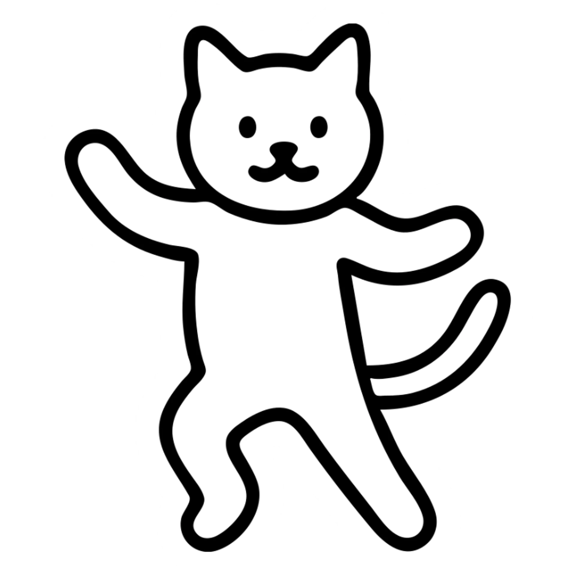 gato bailando, estilo minimalista, simple, líneas limpias sticker