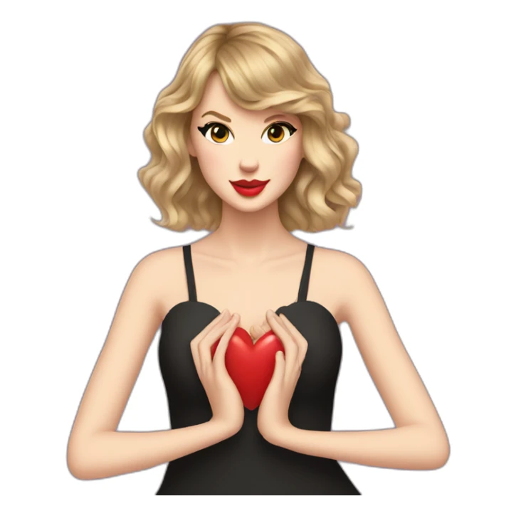 taylor swift with heart shaped hands sticker
