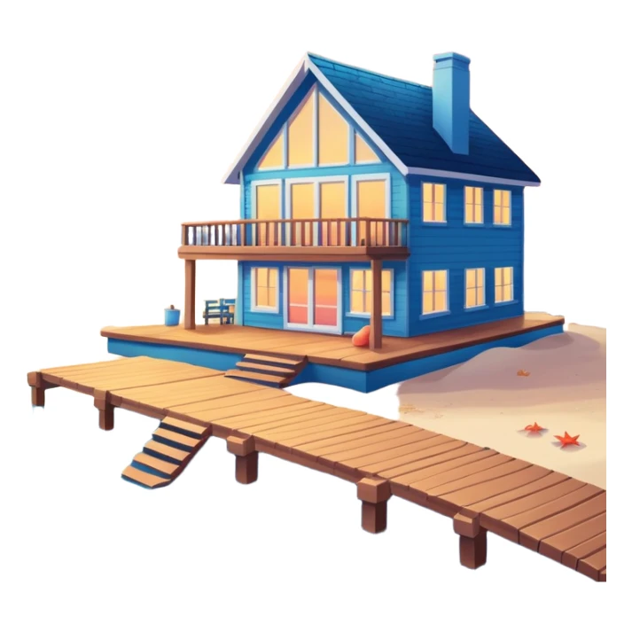 magical beach house on the lake with beautiful sunset coastal vibes sticker