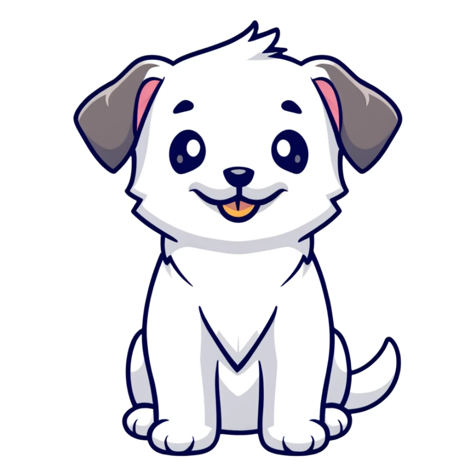 cartoon Maltese puppy giving a thumbs up, cheerful expression sticker