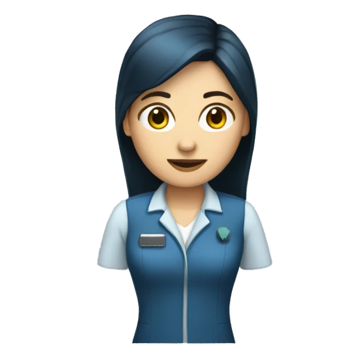 Woman technologist dark hair blue ey sticker