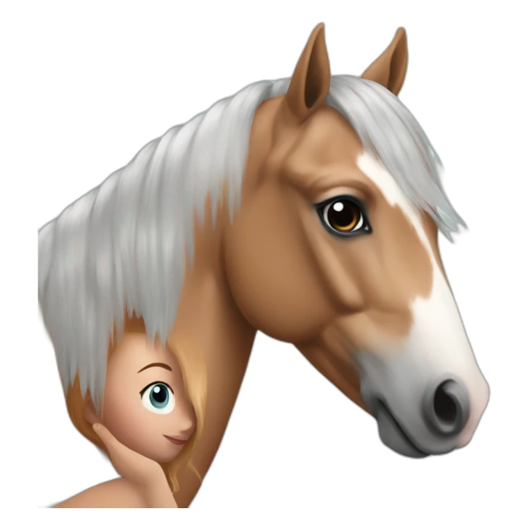 horse on the girl sticker