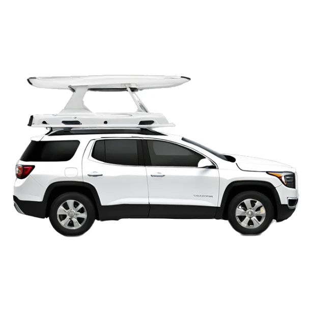 White gmc Acadia with 2 sunroof sideways  sticker