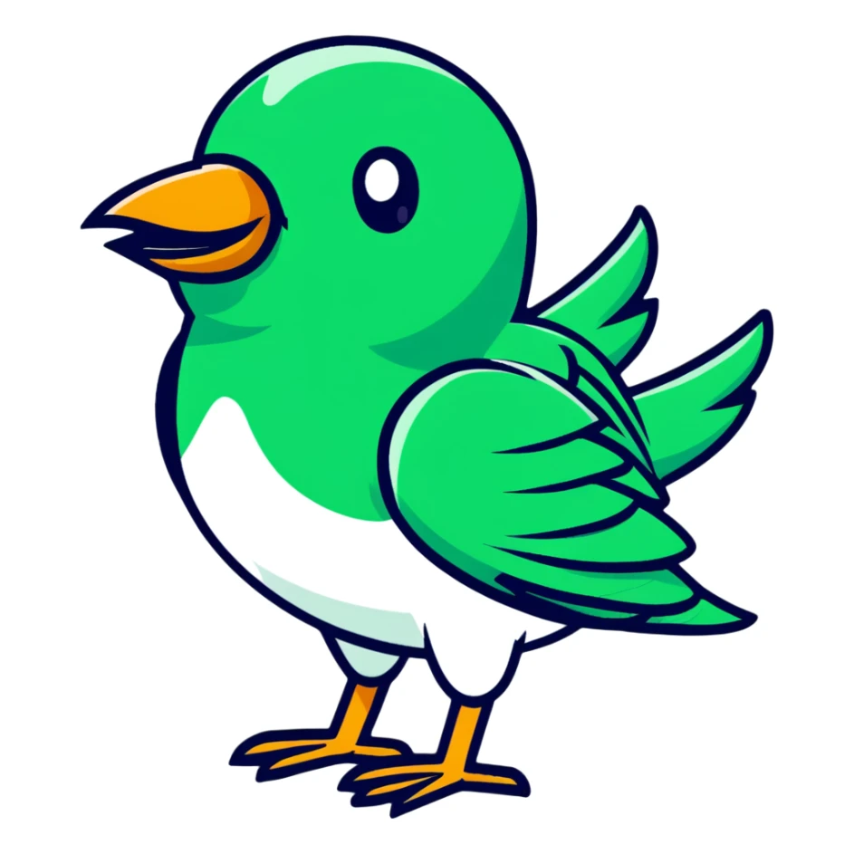 Sophisticated Maya fresco-inspired bird messenger, elegant clean lines, precise geometric shapes, artistic dark green on white sticker