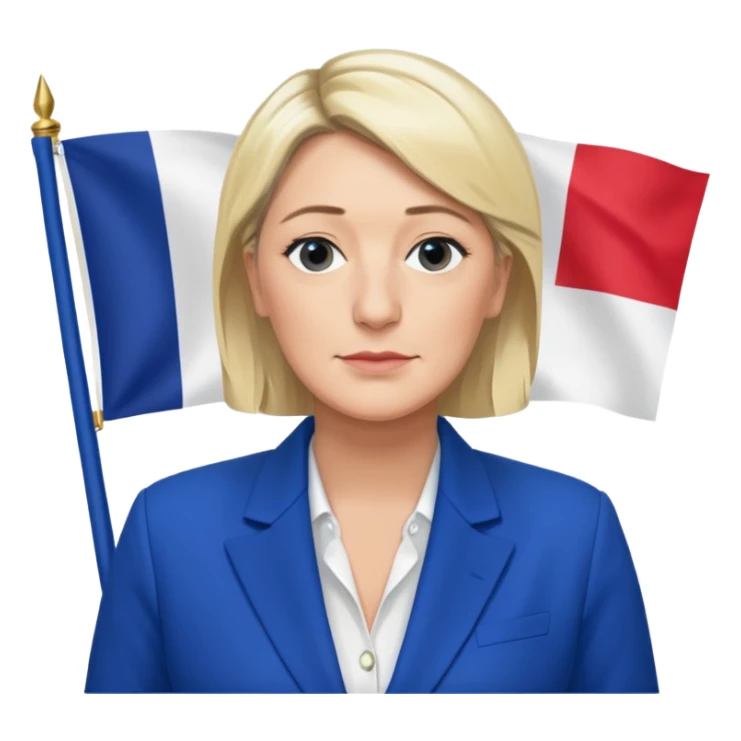 Marine le pen et drapeau français sticker