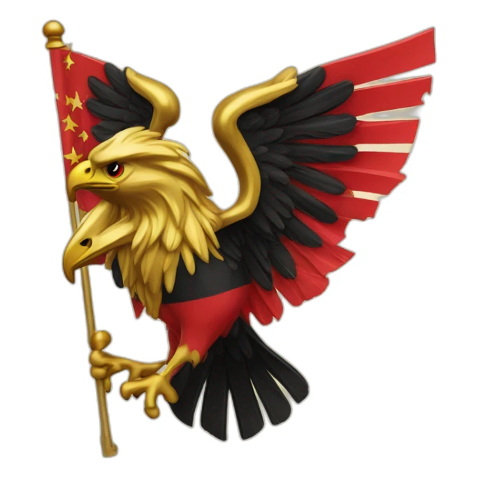 Albanische Flagge mit einen goldenen adler sticker