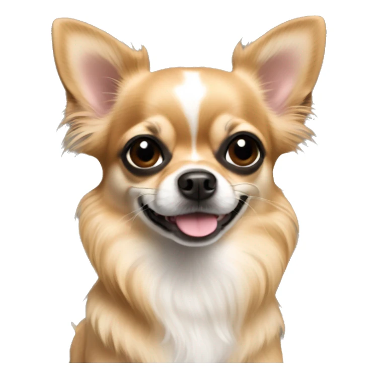 Fawn sable long hair chihuahua black ears and mouth sticker