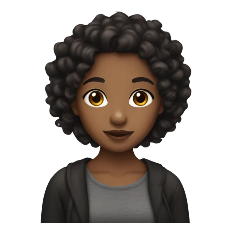 Brown skin girl with black curly hair sticker