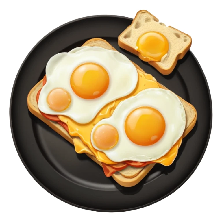 breakfast sandwich on a plate with eggs on the side sticker