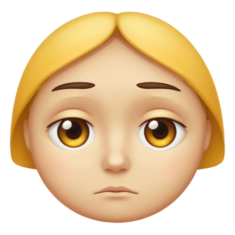 Make a sad eyes with browns on top of an eye using yellow round shaped face sticker