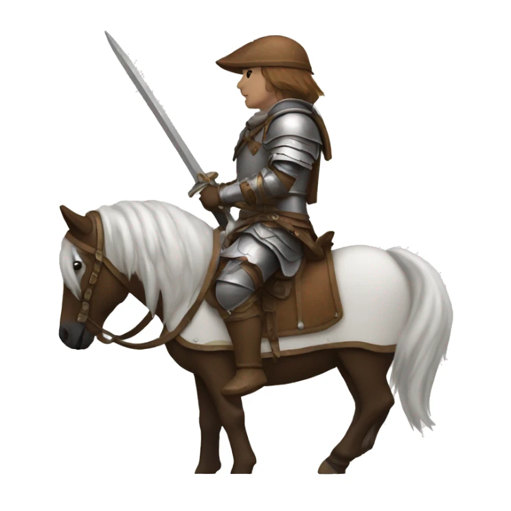 a white avar nomadic soldier on a horse from the side with leather armor on sticker