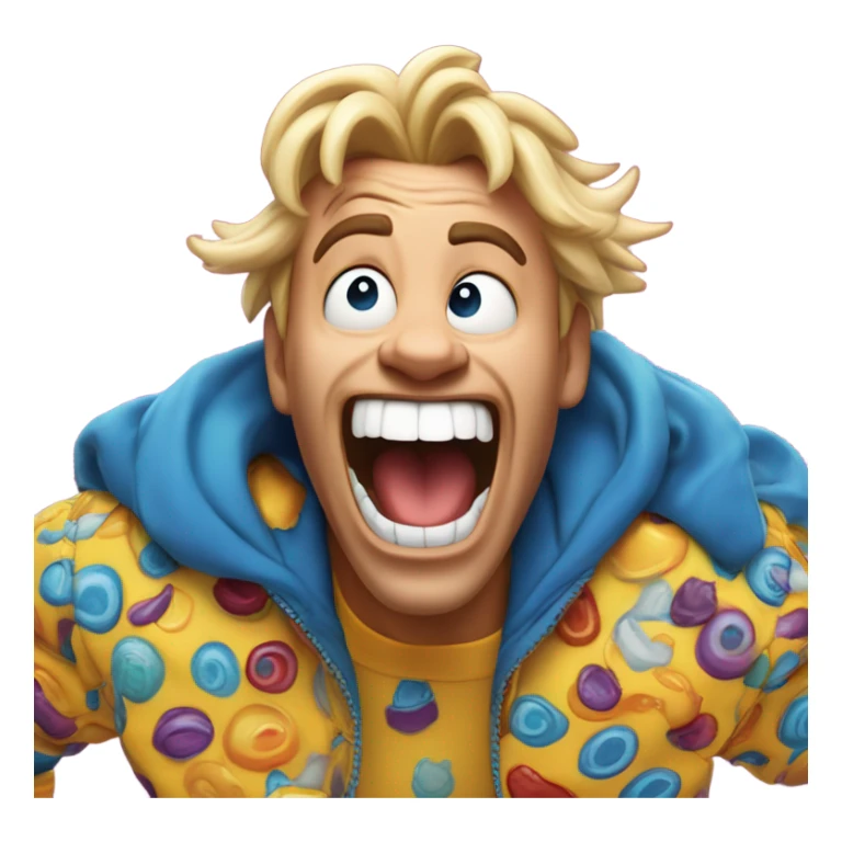 Max in an extremely goofy movie screaming his lungs out deep fried sticker