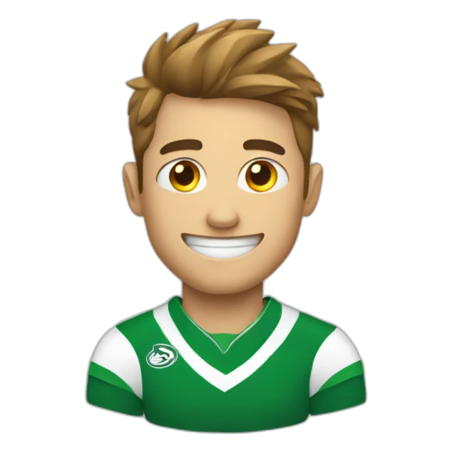 Rugby player and a heart sign sticker