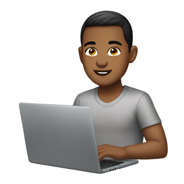 bitmoji front of laptop indonesian boy sticker