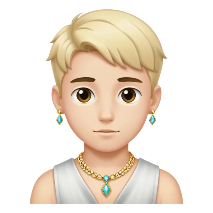 jewelry adorned boy portrait sticker