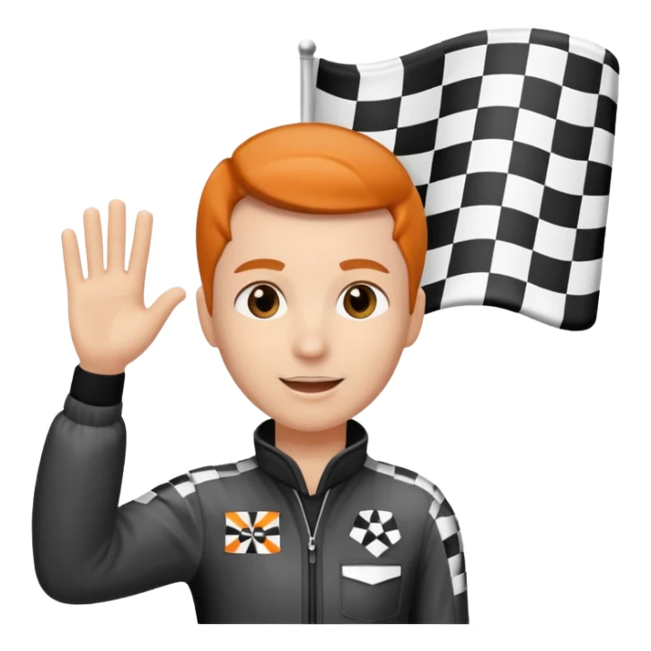 SONO UN DIRETTORE DI GARA AUTO E SBANDIERO CON LA BANDIERA A SCACCHI PUOI GENERARE MENTRE SBANDIERO AUTO sticker