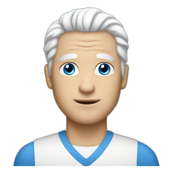 man with white hair and blue eyes sticker