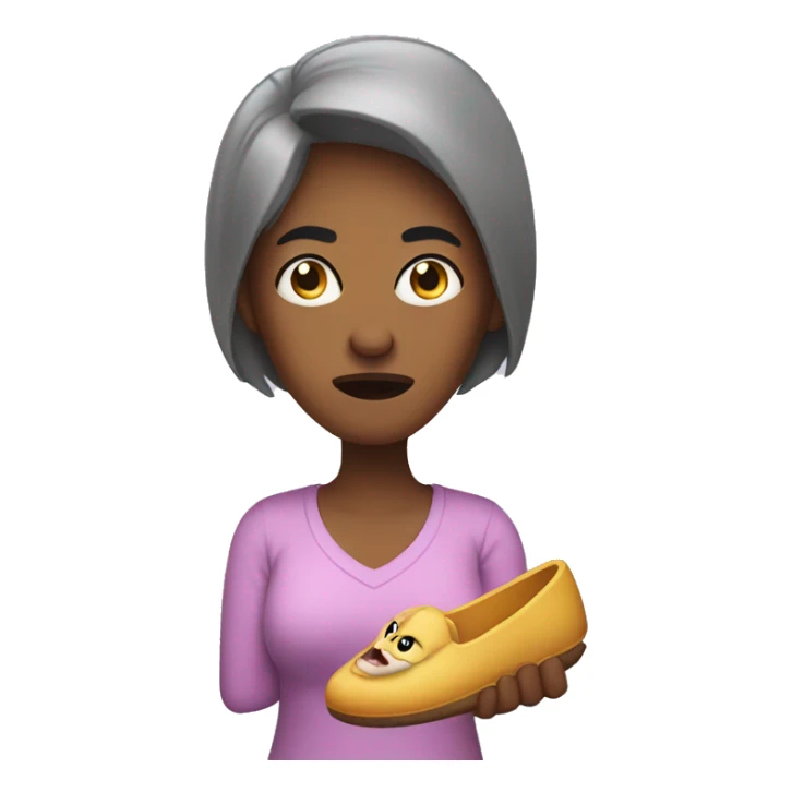 Angry mother with slipper in her hand sticker