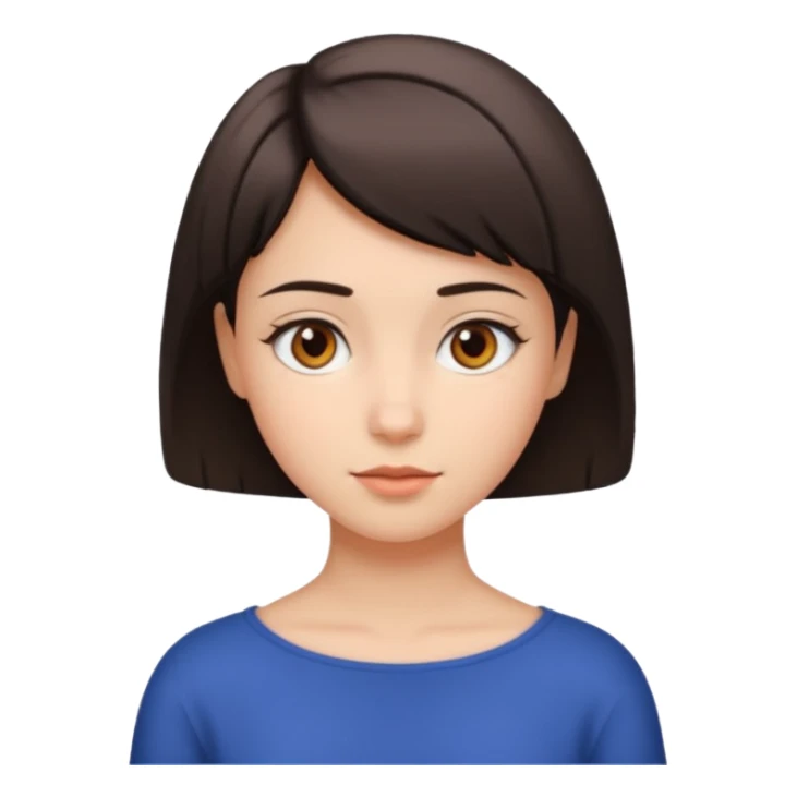 A girl with short hair up to the shoulders sticker