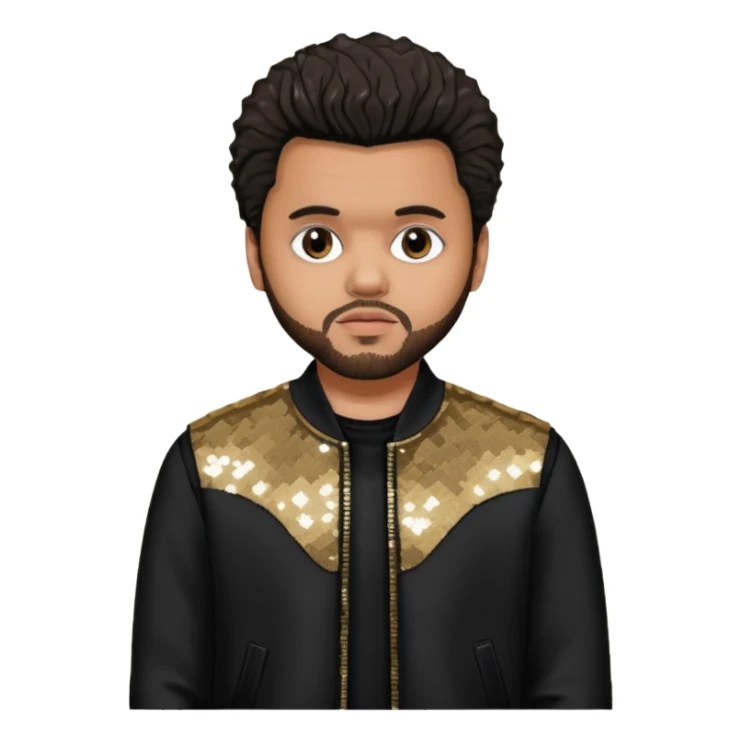 The Weeknd with Dark Brown Hair, Black Sequin Outfit sticker