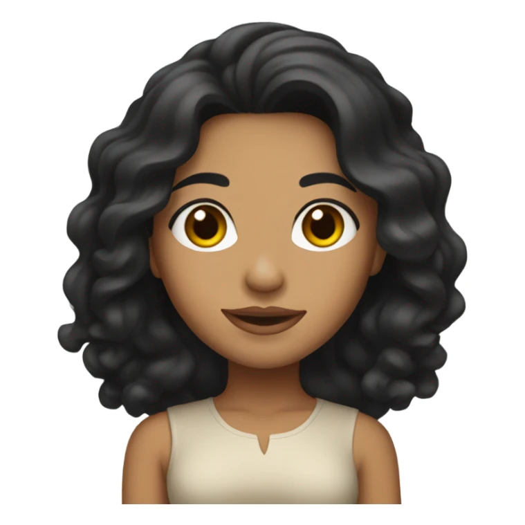 Latina black wavy long hair and tan skin sticker