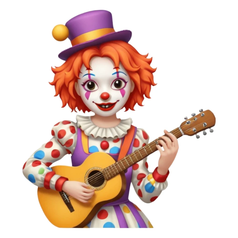  Clown with guitar girl  sticker