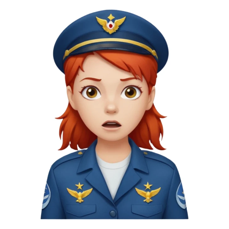 shocked face on white girl red hair Air force sticker