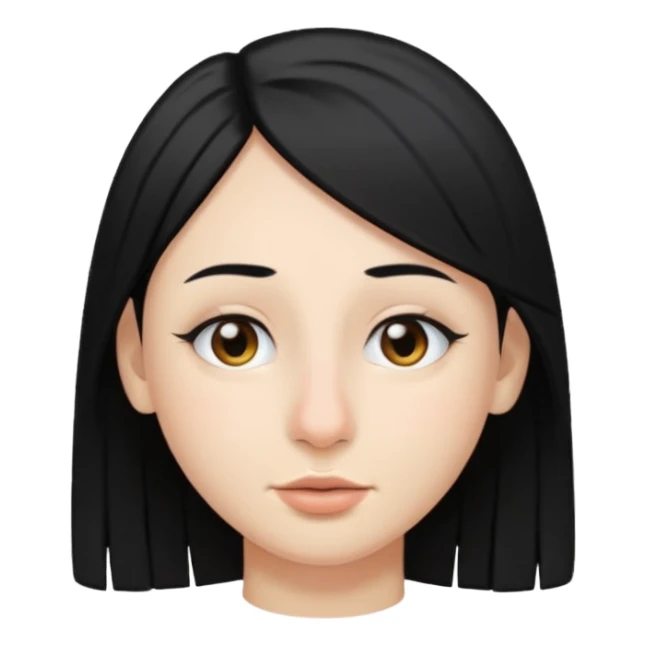 Straight black hair with nose ring  sticker