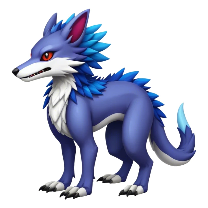 Epic Edgy Cute Colorful Modern Vernid-Protogen-Sergal-creature-animal full body sticker