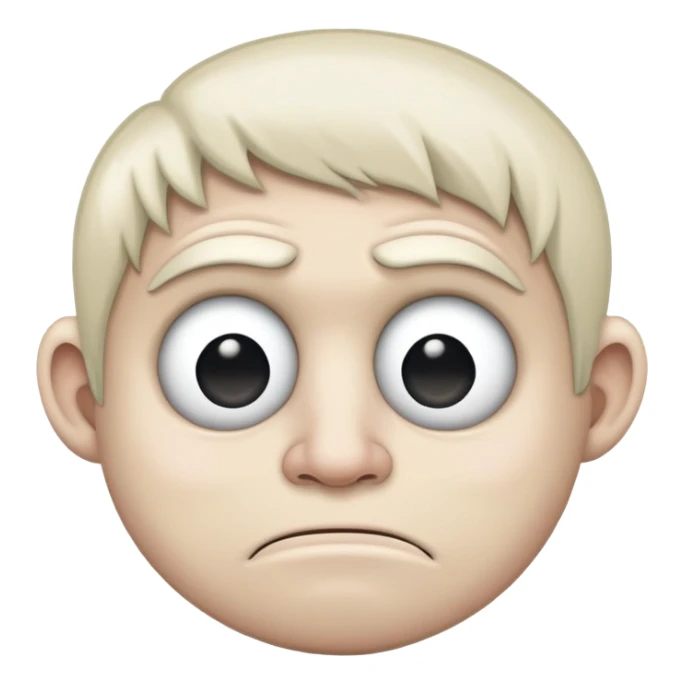 Super idol as sad trollface with 2 very white BØB eyes sticker