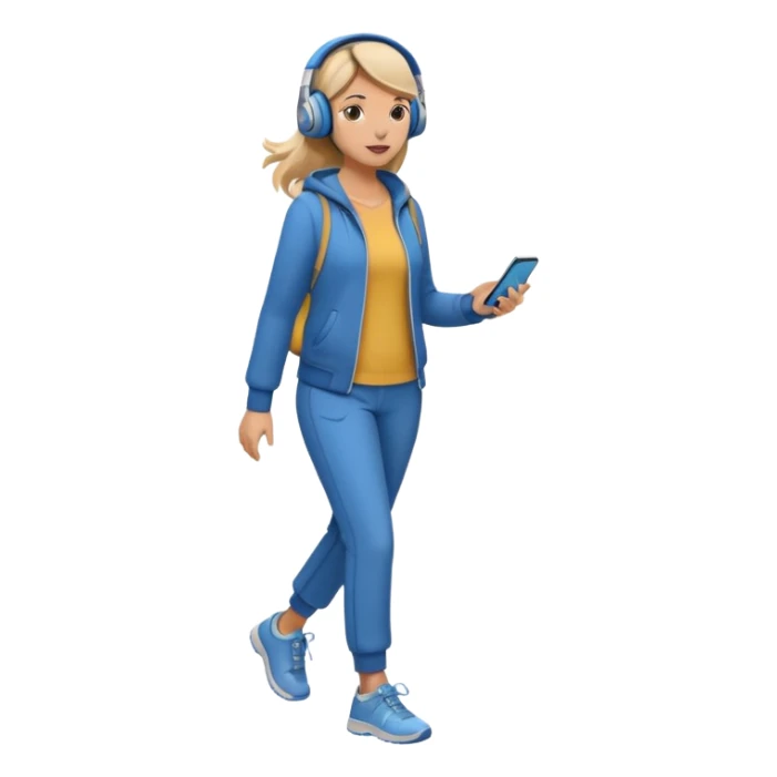 women walking with music full body sticker