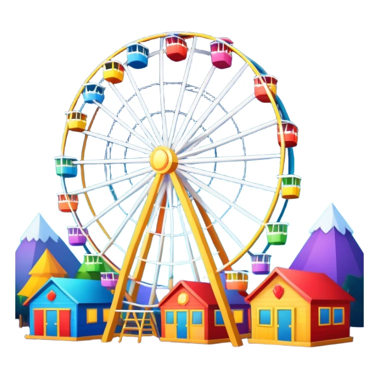 ferris wheel with colorful cabins, festive atmosphere sticker