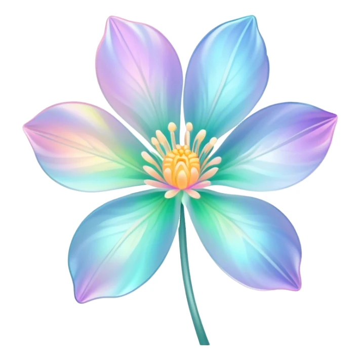 Pastel iridescent transparent luminescent flower sticker