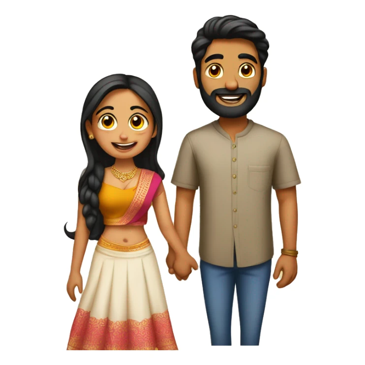 Punjabi Boyfriend and Telugu Girlfriend sticker