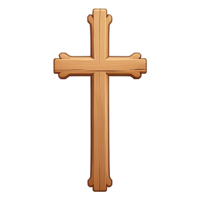 Wooden cross with a banner on it saying the name Doug  sticker