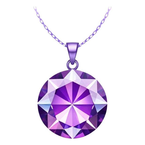 Purple Holographic Round Diamond Pendant sticker