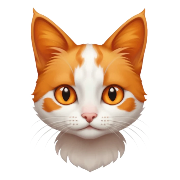 tiny + skinny ginger and white cat with deep orange eyes sticker