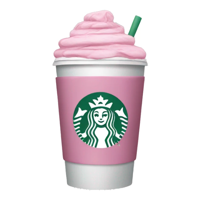 pink coffee Starbucks with grey heart  sticker