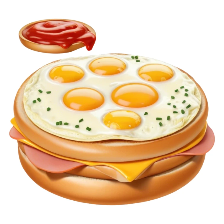 Taylor ham egg and cheese on a bagel salt pepper ketchup sticker
