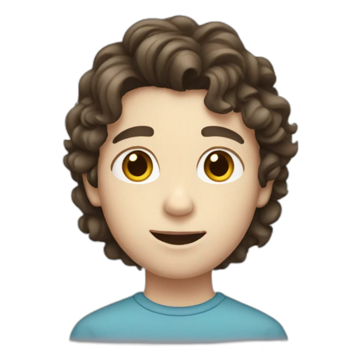 brunette boy with white skin and wavy hair sticker