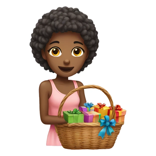 Basket with gifts for girls  sticker