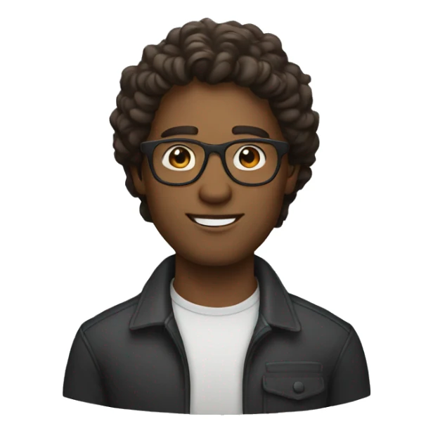 Man with glasses and browm wavy hair  sticker