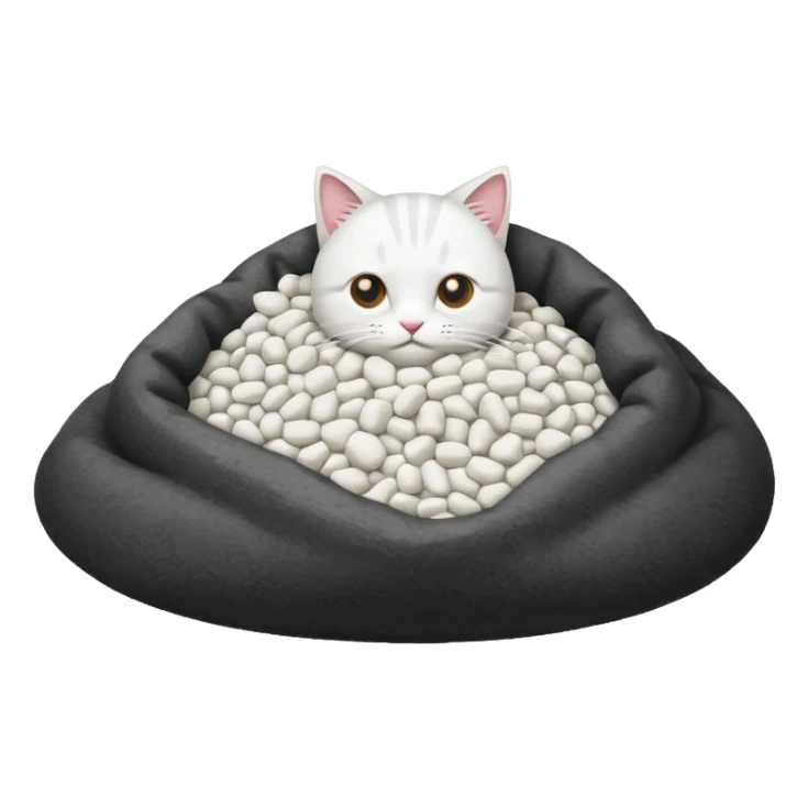 a pile of cat litter (white) sticker