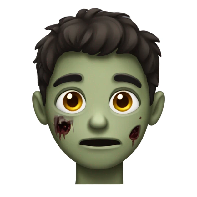boy zombie teen with dark brown hair medium sticker
