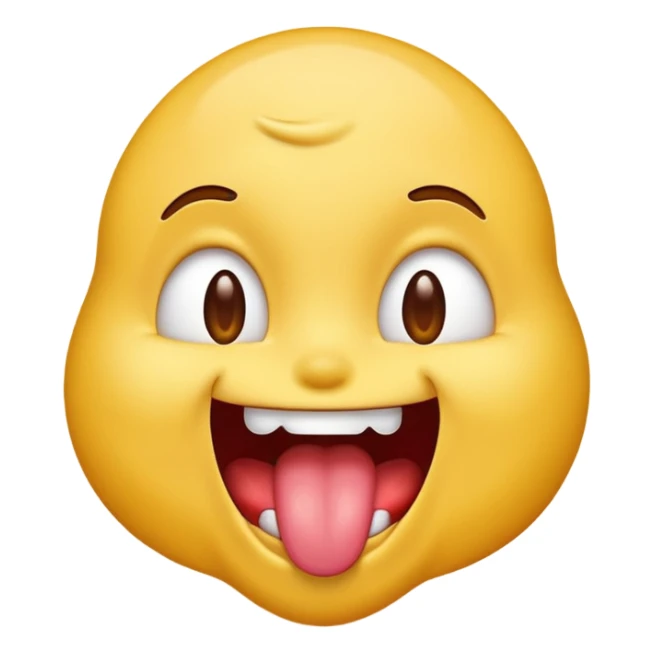 Emoji sticking its tongue out and drooling while looking up ecstatic happy and drooling sticker