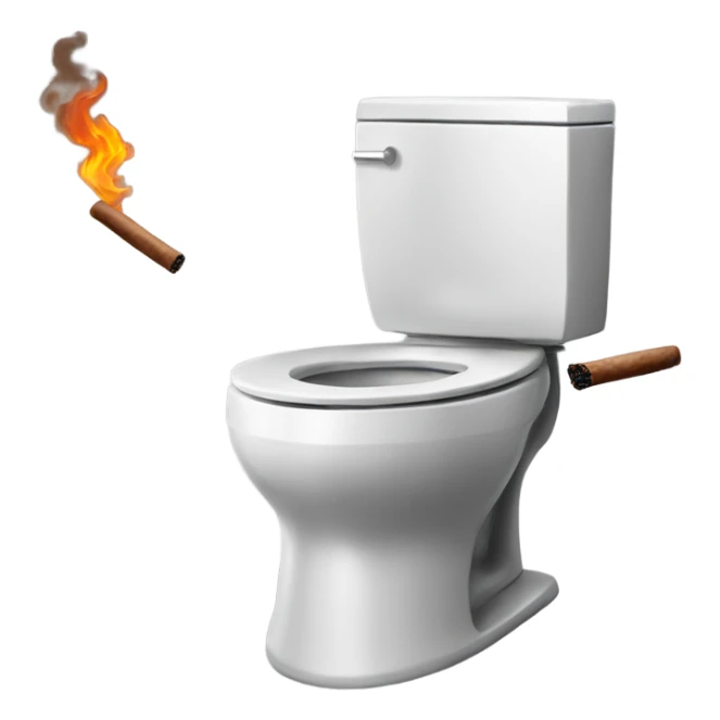 A skinidi toilet smoking a cigar sticker